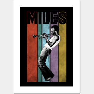 Miles Davis Retro Vintage Stripes Posters and Art